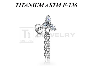 Лабрет из титана Ti Metal танагра