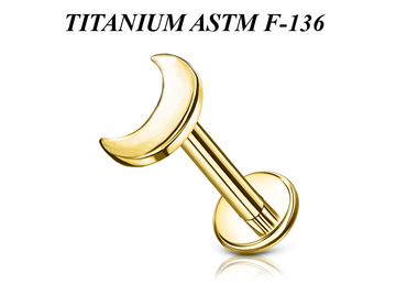 Лабрет из титана Ti Metal лаконичный полумесяц