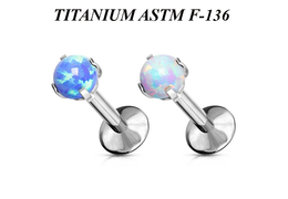 Лабрет из титана с опалом Лабрет из титана с опалом