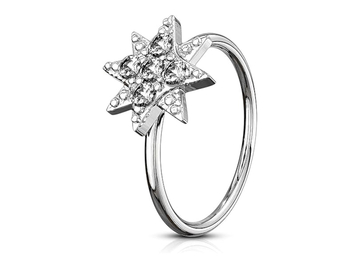 Кольцо раздвижное кристальная звезда