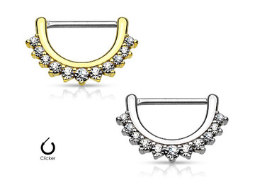 Кликер для груди с фианитами