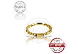 Кликер Steel and Silver с золотым покрытием и кристаллами Premium Cubic Zirconia