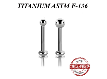 Лабрет из титана Steel and Silver с шариком