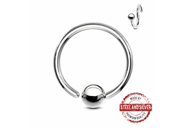 Кольцо раздвижное Steel and Silver с шариком