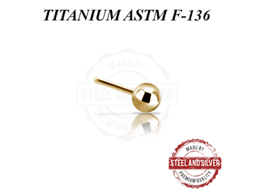 Вставка титановая Steel and Silver золотой шарик