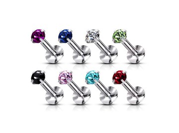 Лабрет со стразом в лапках