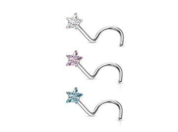 Нострил со стразом звезда