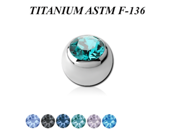 Шарик из титана со стразом