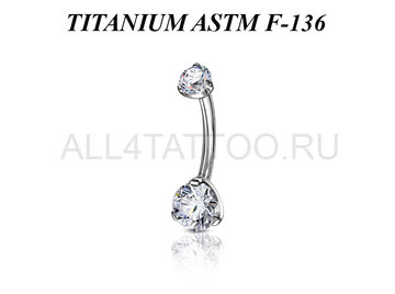 Банан из титана Ti Metal с кристаллом в лапках