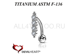 Банан из титана Devil Heart с сетом Premium Zirconia