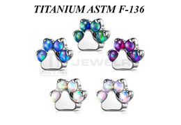 Накрутка из титана Ti Metal лапка с опалами